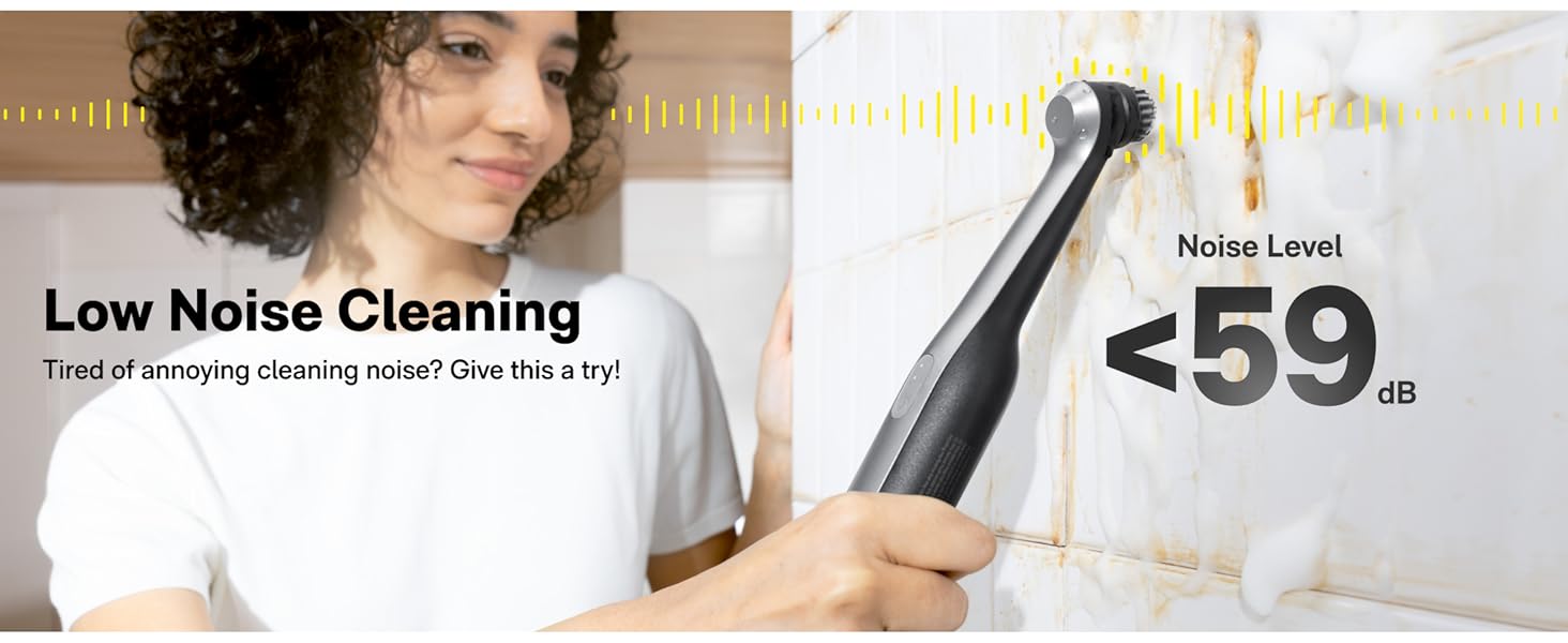 HOTO Wand™ Cordless Spin Scrubber, Electric Rechargeble Grout Cleaning Brush, IPX7 Waterproof Bathroom Scrubber, 12 Replaceable Brush Heads Version Power Scrubber for Grout, Tiles, Corners, Crevices detail 10