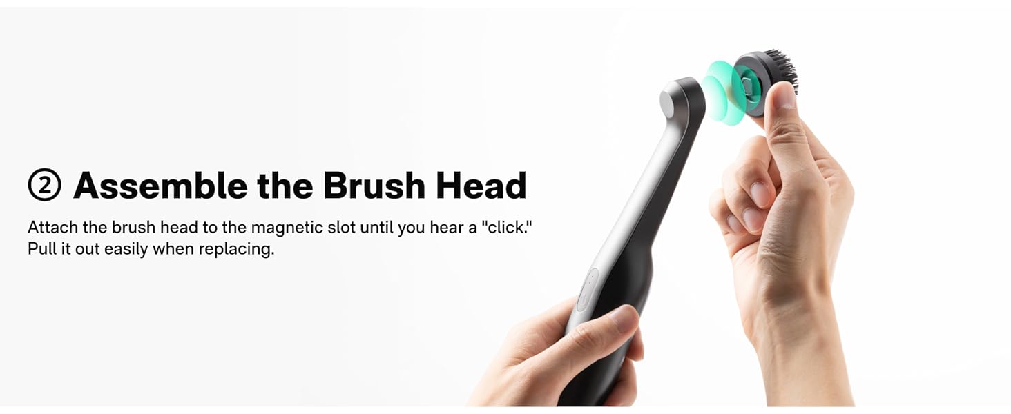 HOTO Wand™ Cordless Spin Scrubber, Electric Rechargeble Grout Cleaning Brush, IPX7 Waterproof Bathroom Scrubber, 12 Replaceable Brush Heads Version Power Scrubber for Grout, Tiles, Corners, Crevices detail 14