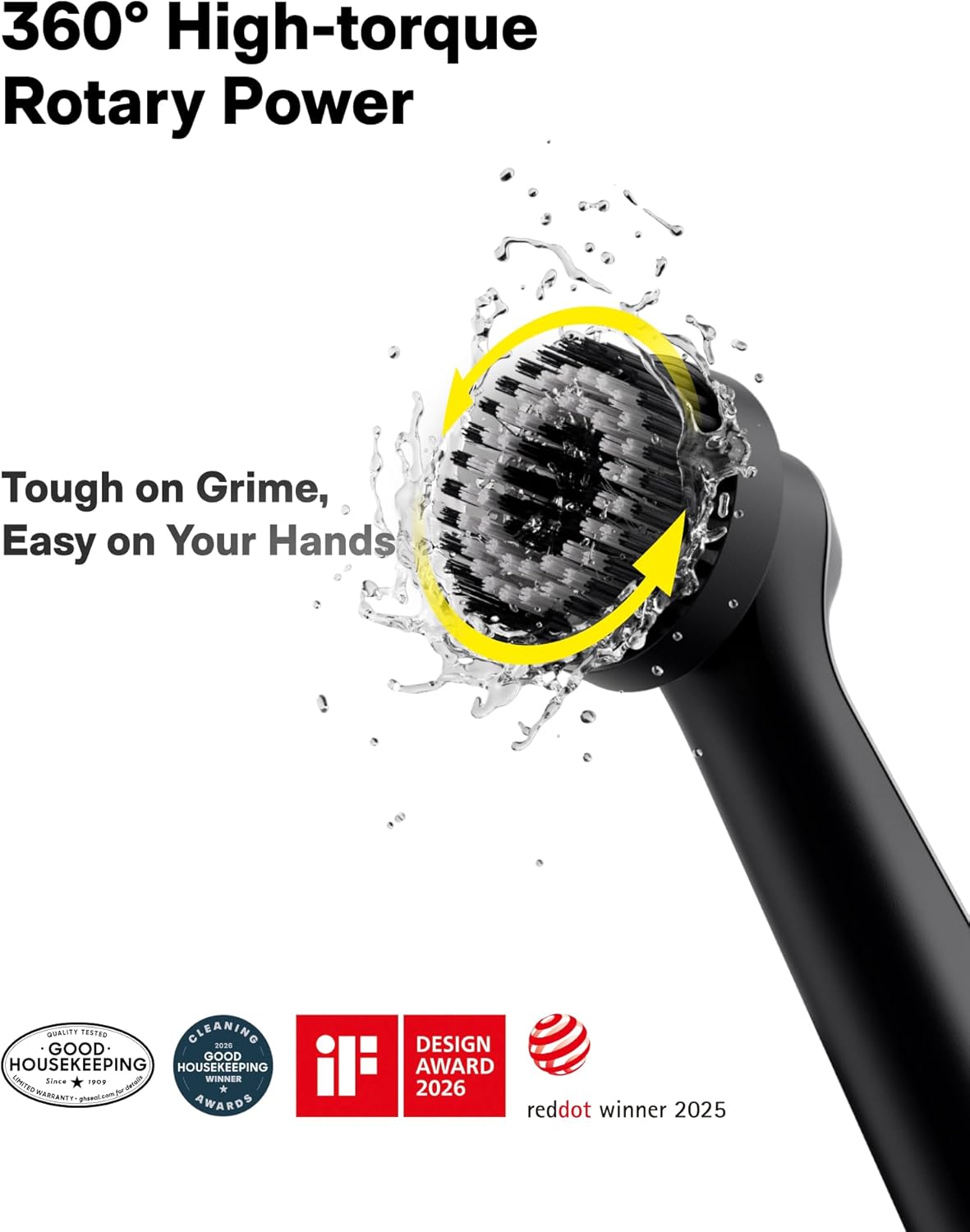 HOTO Wand™ Cordless Spin Scrubber, Electric Rechargeble Grout Cleaning Brush, IPX7 Waterproof Bathroom Scrubber, 12 Replaceable Brush Heads Version Power Scrubber for Grout, Tiles, Corners, Crevices detail 18