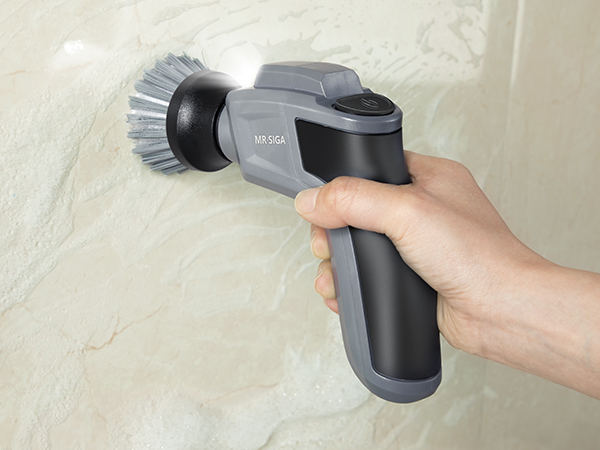 MR.SIGA Electric Spin Scrubber for Kitchen and Bathroom Cleaning, Waterproof Rechargeable Cordless Spin Scrubber with 5 Replaceable Cleaning Brushes and Pads detail 5