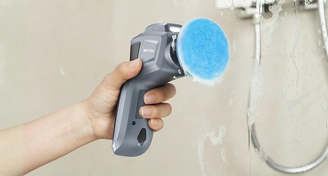 MR.SIGA Electric Spin Scrubber for Kitchen and Bathroom Cleaning, Waterproof Rechargeable Cordless Spin Scrubber with 5 Replaceable Cleaning Brushes and Pads detail 12