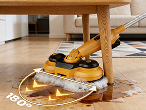 qimedo 6000mAh Battery Cordless Electric Mop M3 Pro, 800RPM Electric Power Scrubber & Mops for Floor Cleaning, Automatic Spin Mops with Smart Display,Rotating Mop with LED Light & Water Spray detail 7