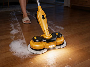 qimedo 6000mAh Battery Cordless Electric Mop M3 Pro, 800RPM Electric Power Scrubber & Mops for Floor Cleaning, Automatic Spin Mops with Smart Display,Rotating Mop with LED Light & Water Spray detail 8