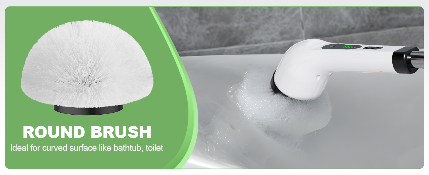 Electric Spin Scrubber for Cleaning Bathroom, Shower Scrubber Cordless Cleaning Brush with IPX7 Waterproof & 3 Speed, 9 Brush Heads, Bathroom Cleaning Supplies for Shower Tub Kitchen Tile Toilet Floor detail 6