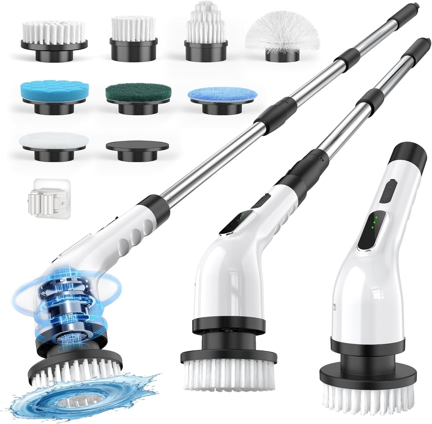 Electric Spin Scrubber for Cleaning Bathroom, Shower Scrubber Cordless Cleaning Brush with IPX7 Waterproof & 3 Speed, 9 Brush Heads, Bathroom Cleaning Supplies for Shower Tub Kitchen Tile Toilet Floor detail 14