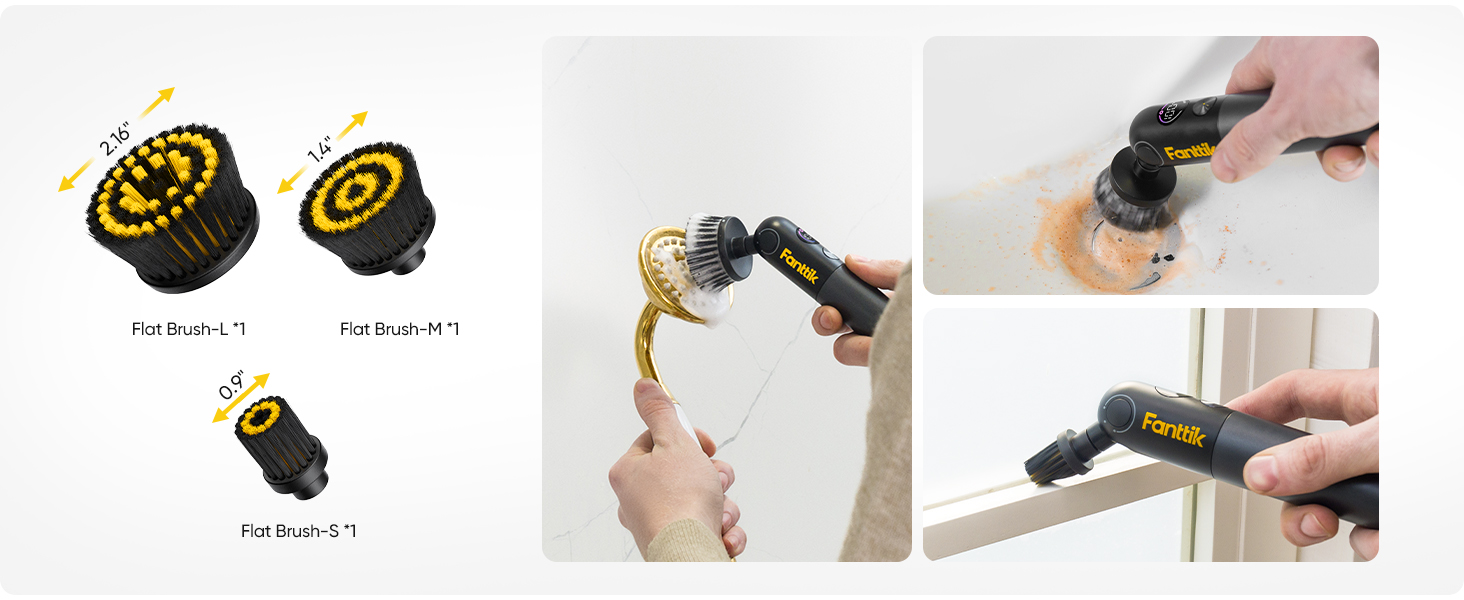 Fanttik Flip G10 Nano HomeCare Cordless Electric Spin Scrubber, 360° High-Torque Rotation, 2-Speed & 3-Angle, IPX7 Waterproof Cleaning Brush with 15 Brush Heads for Grout, Tiles, Sinks, Crevices detail 2