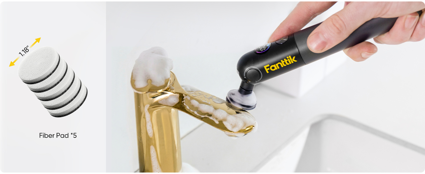 Fanttik Flip G10 Nano HomeCare Cordless Electric Spin Scrubber, 360° High-Torque Rotation, 2-Speed & 3-Angle, IPX7 Waterproof Cleaning Brush with 15 Brush Heads for Grout, Tiles, Sinks, Crevices detail 4