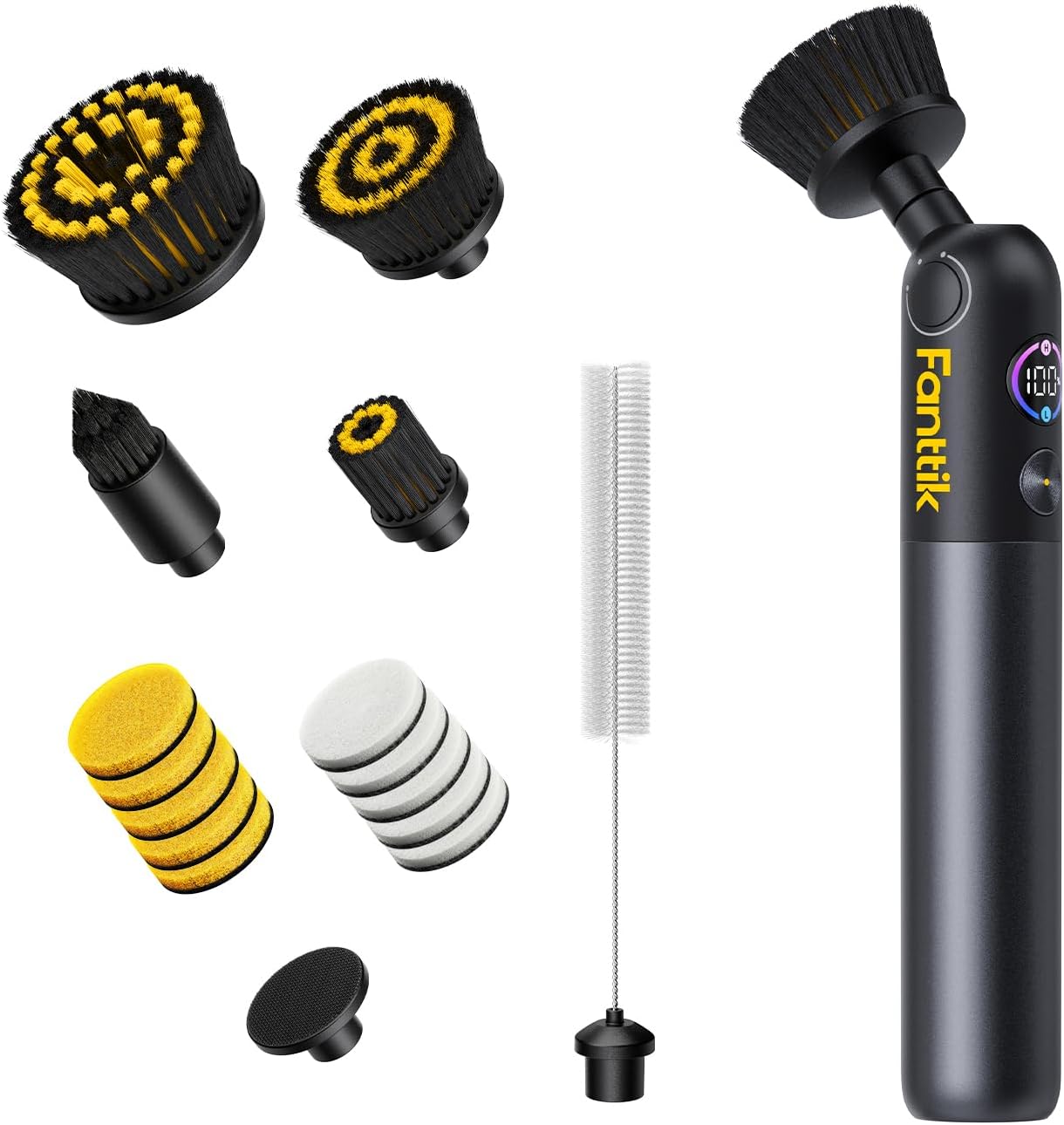 Fanttik Flip G10 Nano HomeCare Cordless Electric Spin Scrubber, 360° High-Torque Rotation, 2-Speed & 3-Angle, IPX7 Waterproof Cleaning Brush with 15 Brush Heads for Grout, Tiles, Sinks, Crevices detail 11