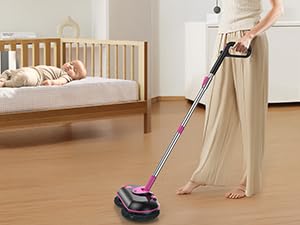 Cordless Electric Mop, Electric Spin Mop with Water Sprayer, Powerful Floor Cleaner, 300ml Tank Self-Propelled for Hardwood & Tile, Adjustable Handle, 2500mAh Long-Lasting Battery, Pink detail 8