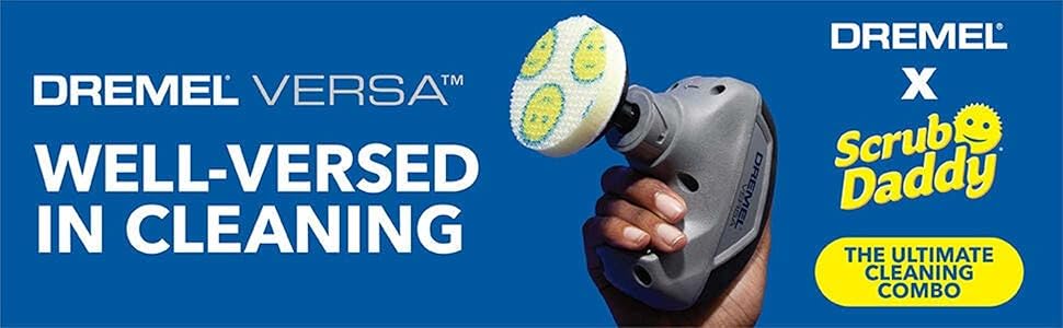 Dremel Versa Power Scrubber Kit with 5 Scrub Daddy Cleaning Sponge Pads - Waterproof Cordless Electric Spin Scrubber, High Speed, Multi-Surface Cleaning for Kitchen, Household, and Bathroom, PC10-07 detail 1