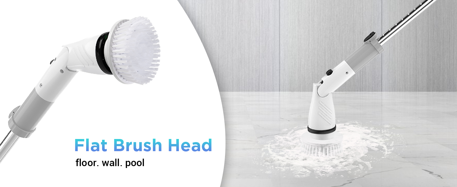 Electric Spin Scrubber, Cordless Power Brush Floor Scrubber with Adjustable Extension Arm and 4 Replaceable Bathroom Cleaning Brush Heads, Ideal for Tub, Tile, and Floor Cleaning detail 7