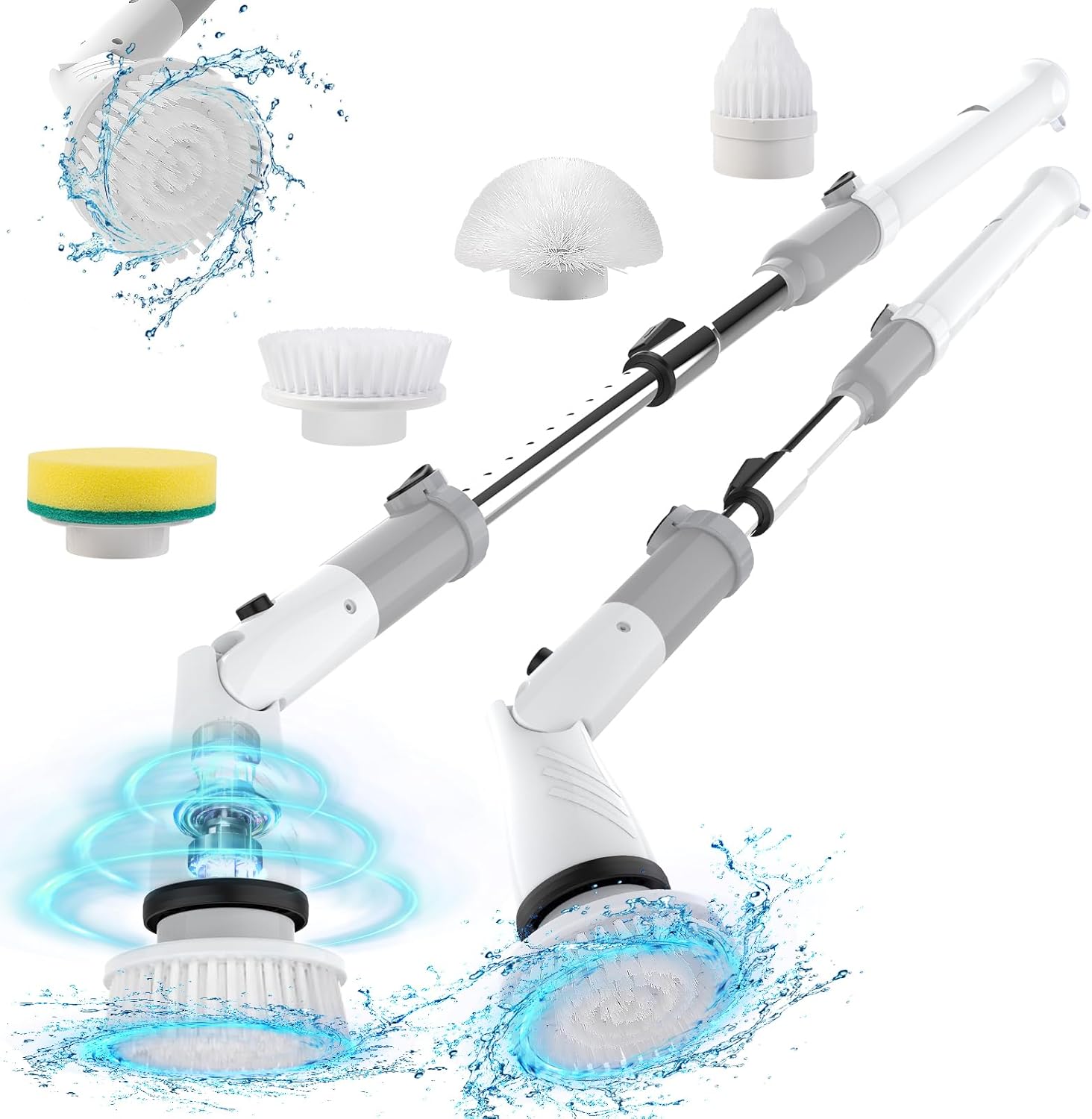 Electric Spin Scrubber, Cordless Power Brush Floor Scrubber with Adjustable Extension Arm and 4 Replaceable Bathroom Cleaning Brush Heads, Ideal for Tub, Tile, and Floor Cleaning detail 17