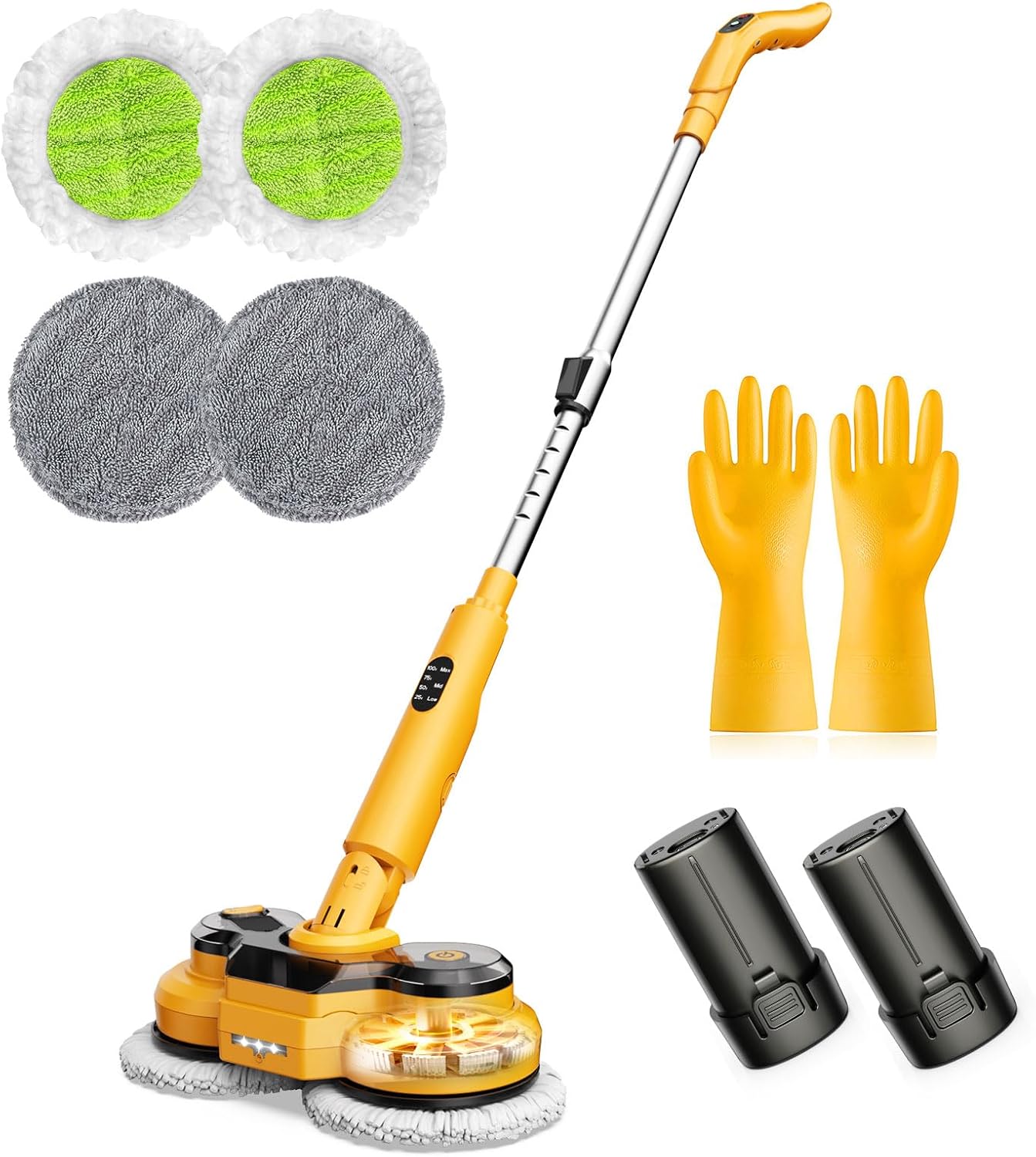 qimedo 800RPM Cordless Electric Mop, 6000mAh Battery Electric Power Scrubber & Mops for Floor Cleaning, Best Automatic Spin Mops with Smart Display,Rotating Mop with LED Light & Water Spray detail 16