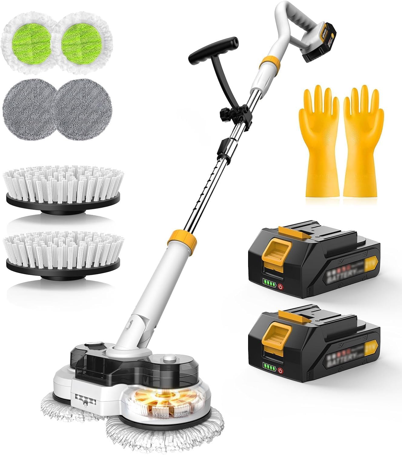 qimedo 800RPM Cordless Electric Mop, 6000mAh Battery Electric Power Scrubber & Mops for Floor Cleaning, Best Automatic Spin Mops with Smart Display,Rotating Mop with LED Light & Water Spray detail 17