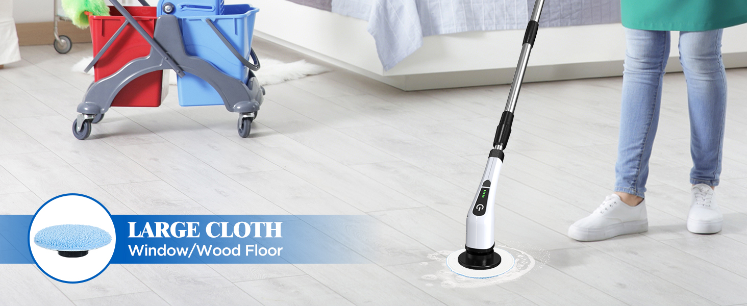 Electric Spin Scrubber, FARI Shower Cleaning Brush with 8 Replaceable Drill Brush Heads, Cordless Power Scrubber with Adjustable Handle Bathroom and Shower Cleaner detail 13
