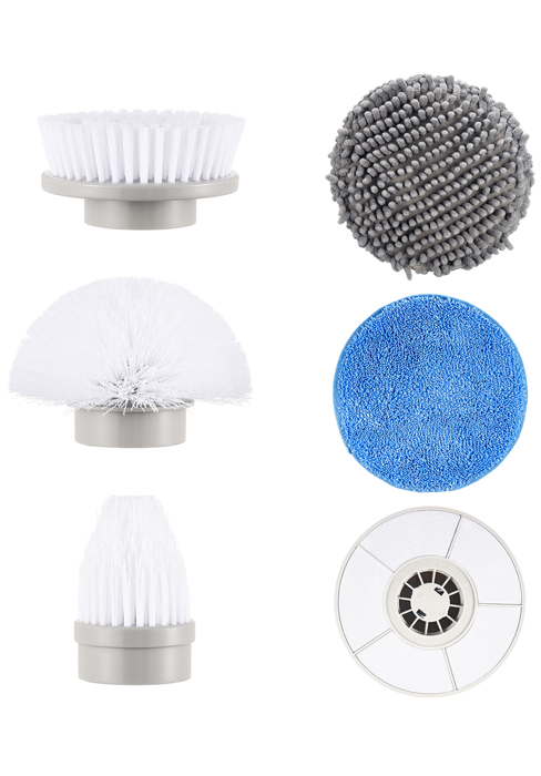 Electric Spin Scrubber, KIKOLIN 380RPM High Speed Power Scrubber, Cordless Cleaning Brush 2 Speeds for Bathroom, Tub, Shower, Floor with 4 Replaceable Brush Heads and Adjustable Extension Long Handle detail 15
