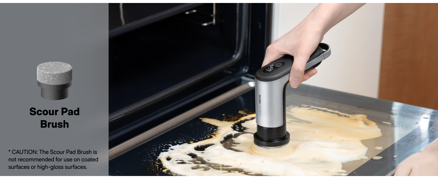 HOTO Grip™ Cordless Electric Spin Scrubber, IPX7 Waterproof, Lightweight at 0.65 lb with 6 Brush Heads, Powerful Cleaning Scrubber, for Bathroom, Kitchen, Tile, Shower detail 5