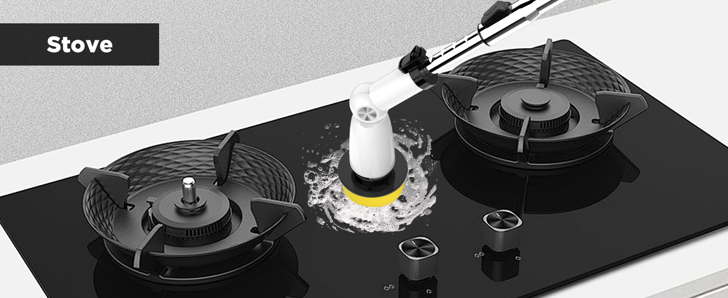 Electric Spin Scrubber, Upgraded Bathroom Cleaner, Power Shower Cleaning Brush with Extendable Handle & 4 Brush Heads, Dual Speed & USB-C Charging, Shower Scrubber for Bathtub, Tile, and Floor detail 8