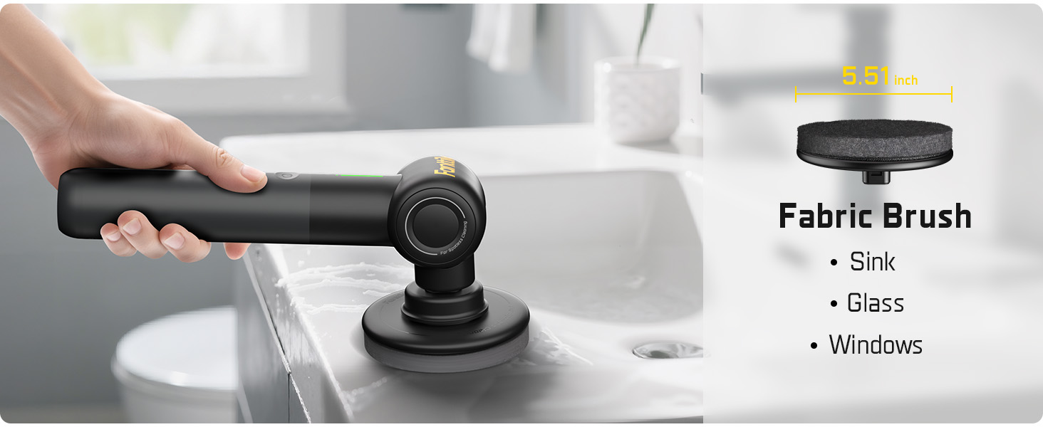 Fanttik Flip G9 Pro Electric Scrubber, VoltiPulse Motor, Dual-Speed Cleaner with 6 Brush Heads, Adjustable Angle & Extendable Handle, IPX7 Waterproof, Type-C Charge for Bathroom, Tile, Grout - Black detail 2