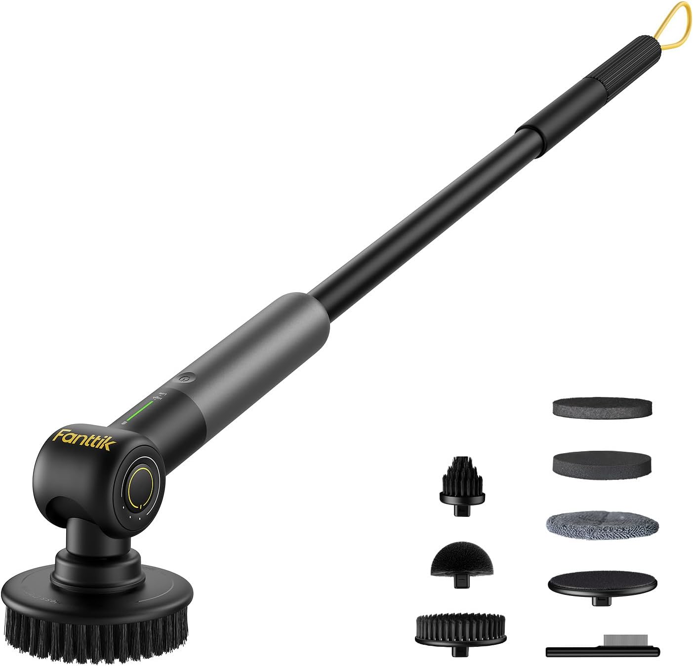 Fanttik Flip G9 Pro Electric Scrubber, VoltiPulse Motor, Dual-Speed Cleaner with 6 Brush Heads, Adjustable Angle & Extendable Handle, IPX7 Waterproof, Type-C Charge for Bathroom, Tile, Grout - Black detail 11
