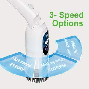 Electric Spin Scrubber, Cordless Cleaning Brush, 3H Work Time, Bathroom Scrubber with LED Display, 3-Speed Extendable Handle, IPX7 Waterproof, 8 Brush Heads for Shower, Tile, Tub, Floor, Toilet, Grout detail 4