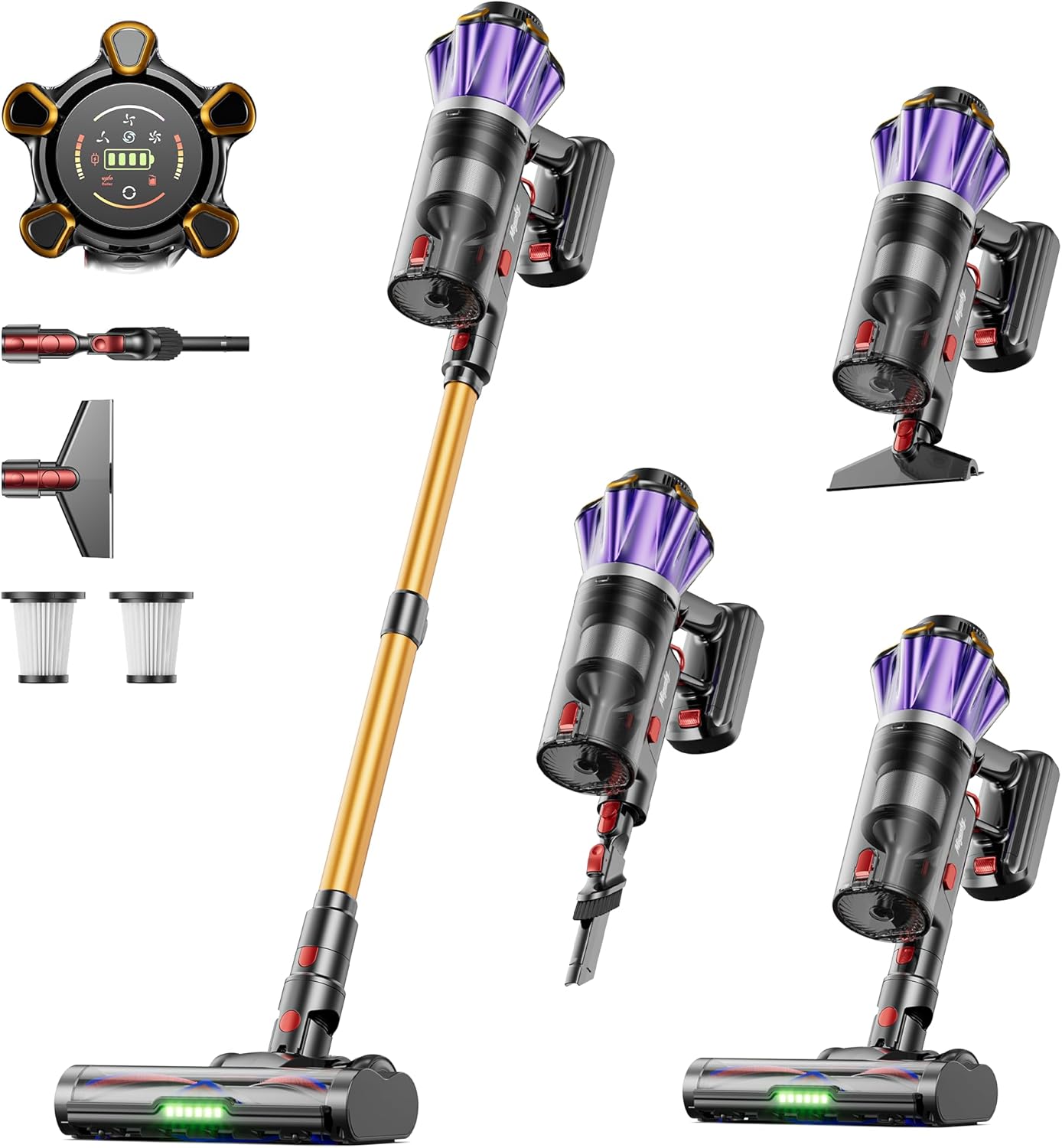 Cordless Vacuum Cleaner, 650W 55Kpa 70Mins Cordless Stick Vacuum with Hurricane - View 2