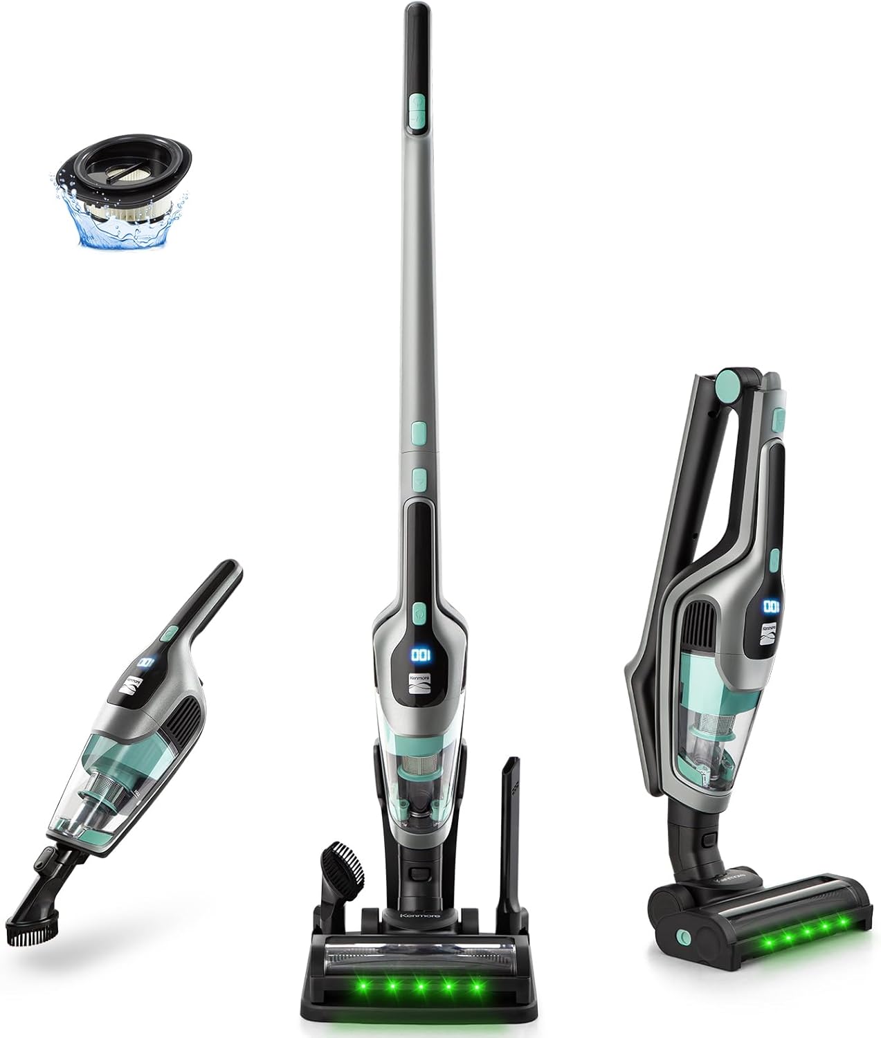 Kenmore DS1020 16V Cordless Stick Vacuum Lightweight 2-in-1 Handheld, LED - View 3