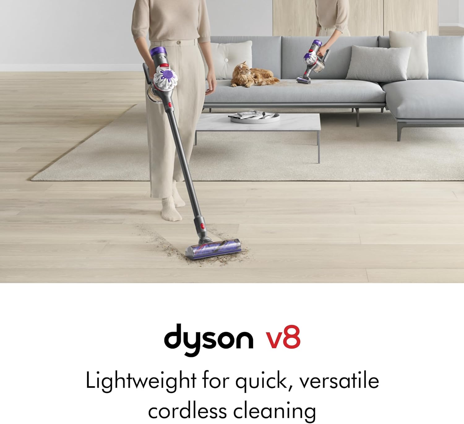 Dyson V8 Cordless Vacuum, Cleans Hard Floors and Carpets, Detangles, Converts - View 2