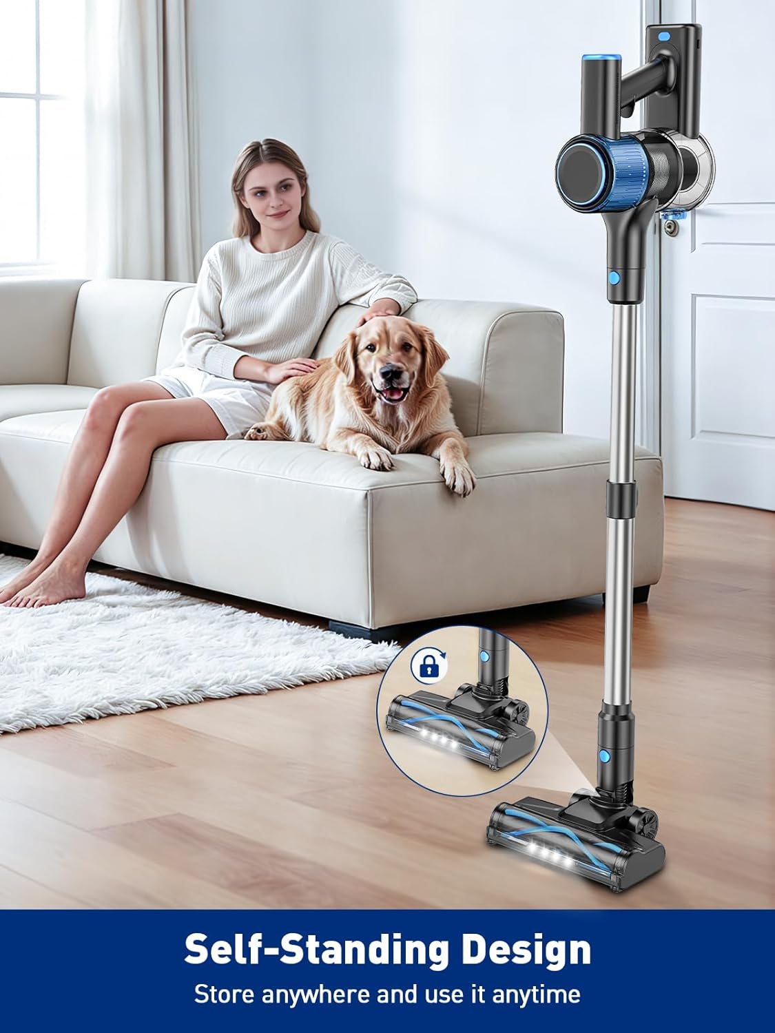 VOKENE Cordless Vacuum Cleaner, 8 in 1 Powerful Suction Lightweight Vacuum - View 3