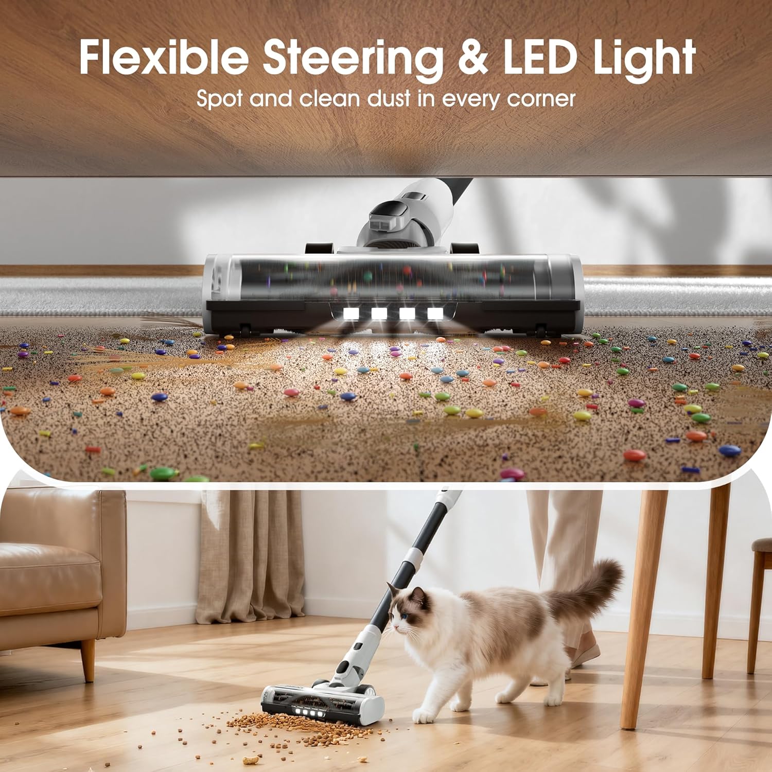 Klarpul Cordless Vacuum Cleaner, 2 Batteries 140 Mins Runtime 600W 50Kpa Stick - View 5