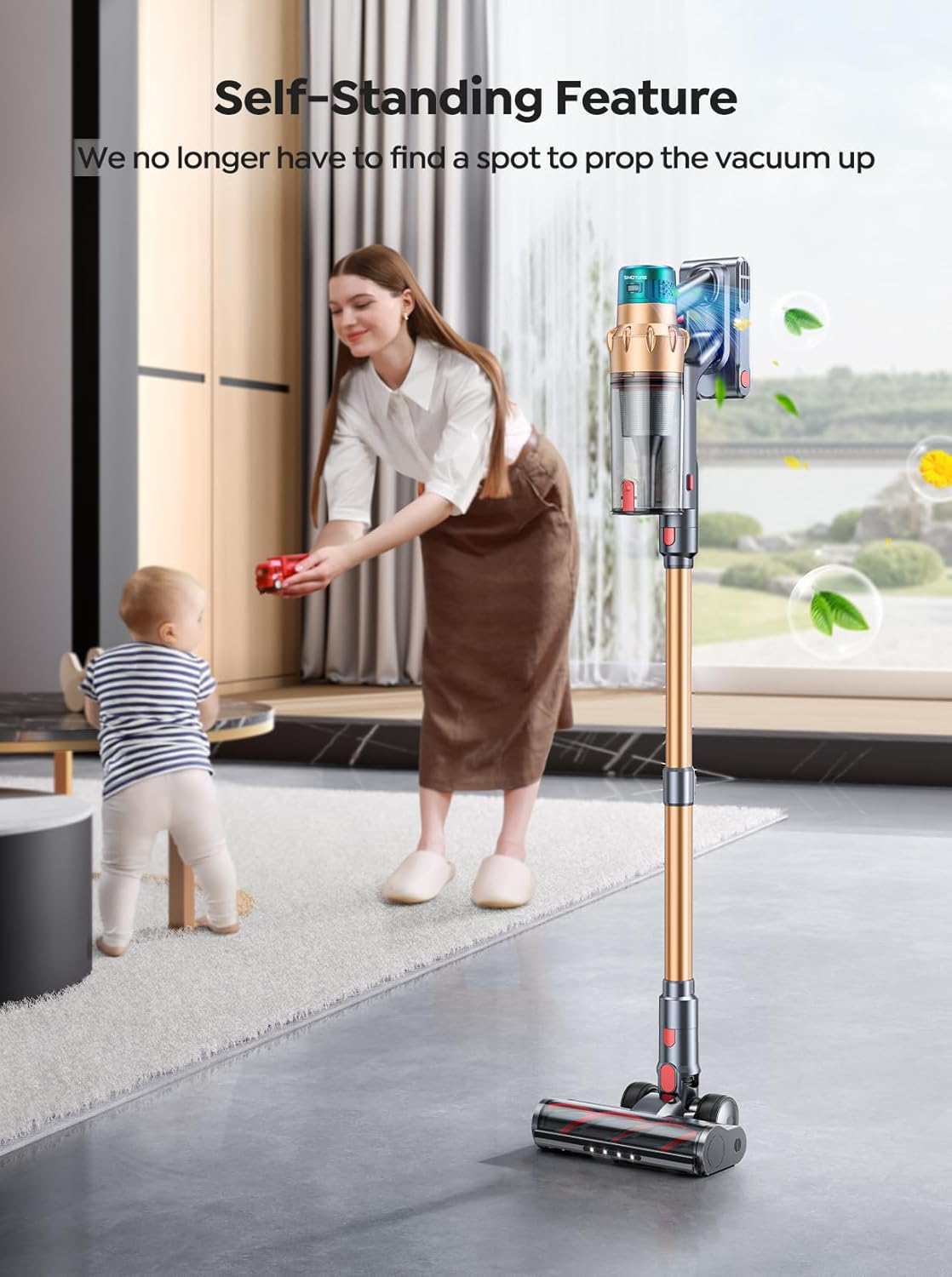 Cordless Vacuum Cleaner, 55KPA 650W 70Mins Stick Vacuum Cleaners for Home with - View 6