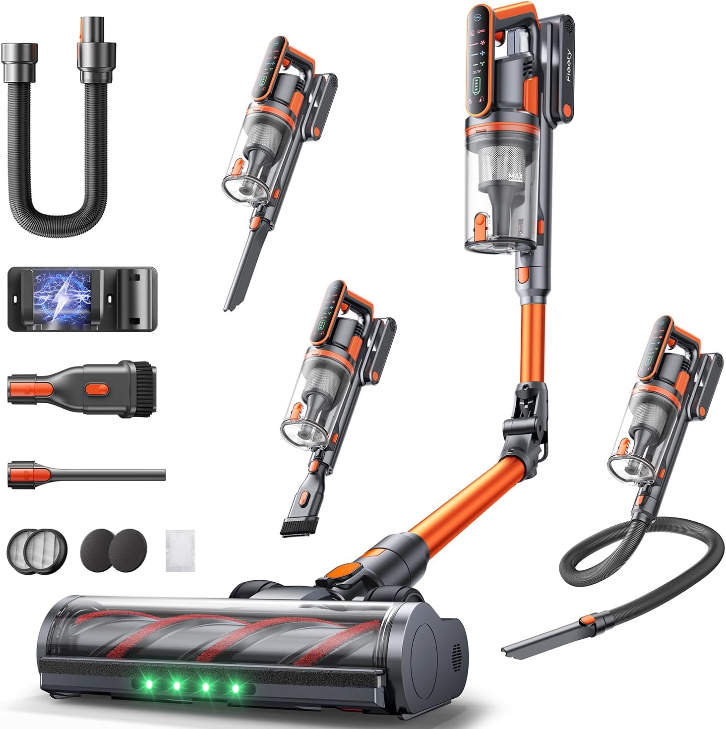 Cordless Vacuum Cleaner, 650W/55Kpa/70Mins Stick Vacuum Cleaners for Home with