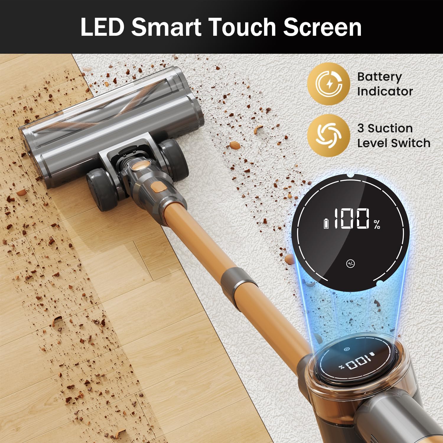 Cordless Vacuum Cleaner, 10-in-1 Lightweight Stick Vacuum with 45mins Runtime, - View 6