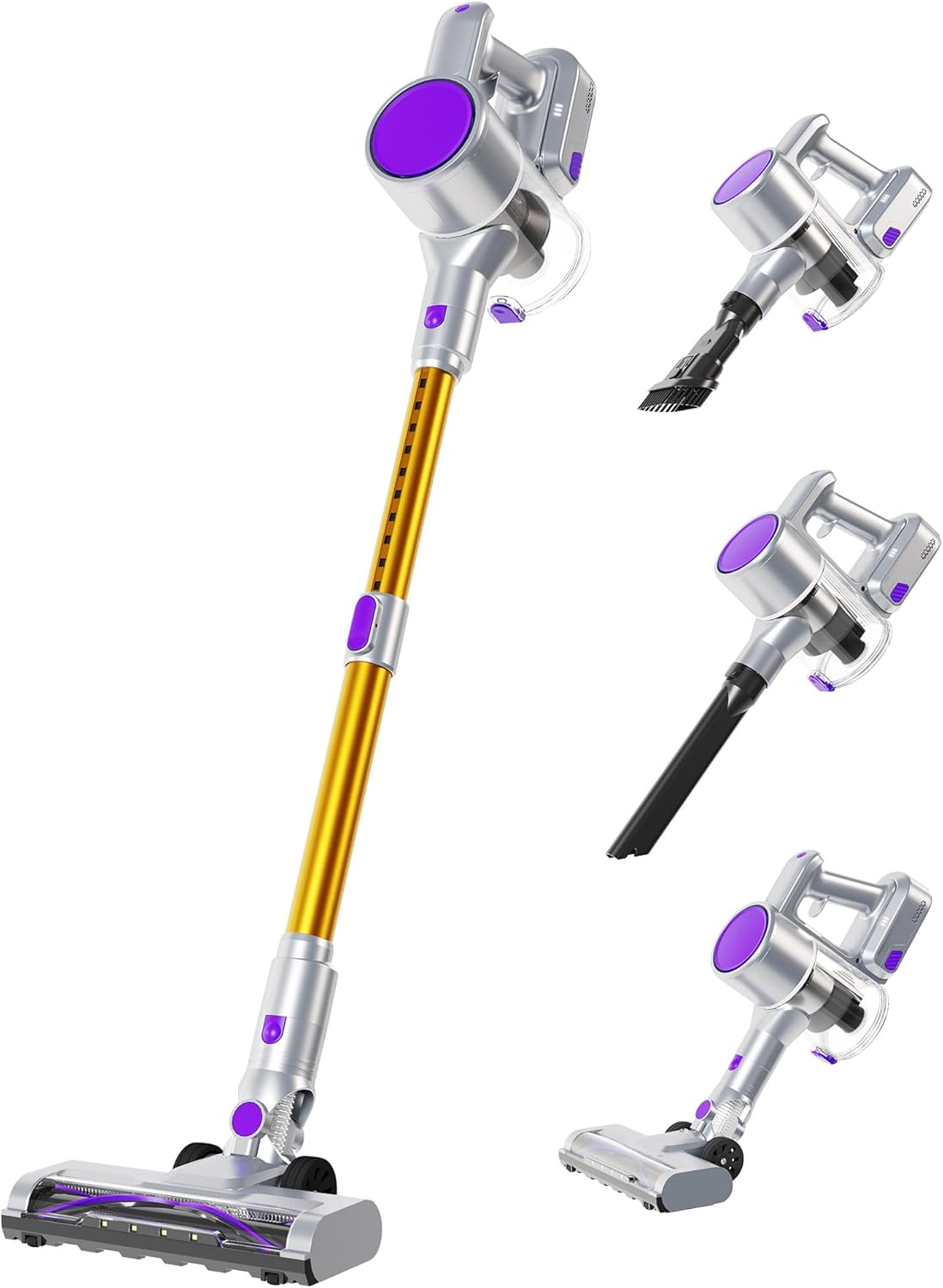 NEWBULIG Cordless Vacuum Cleaner, Removable Stick Vacuum with LED Touch Screen, - View 2