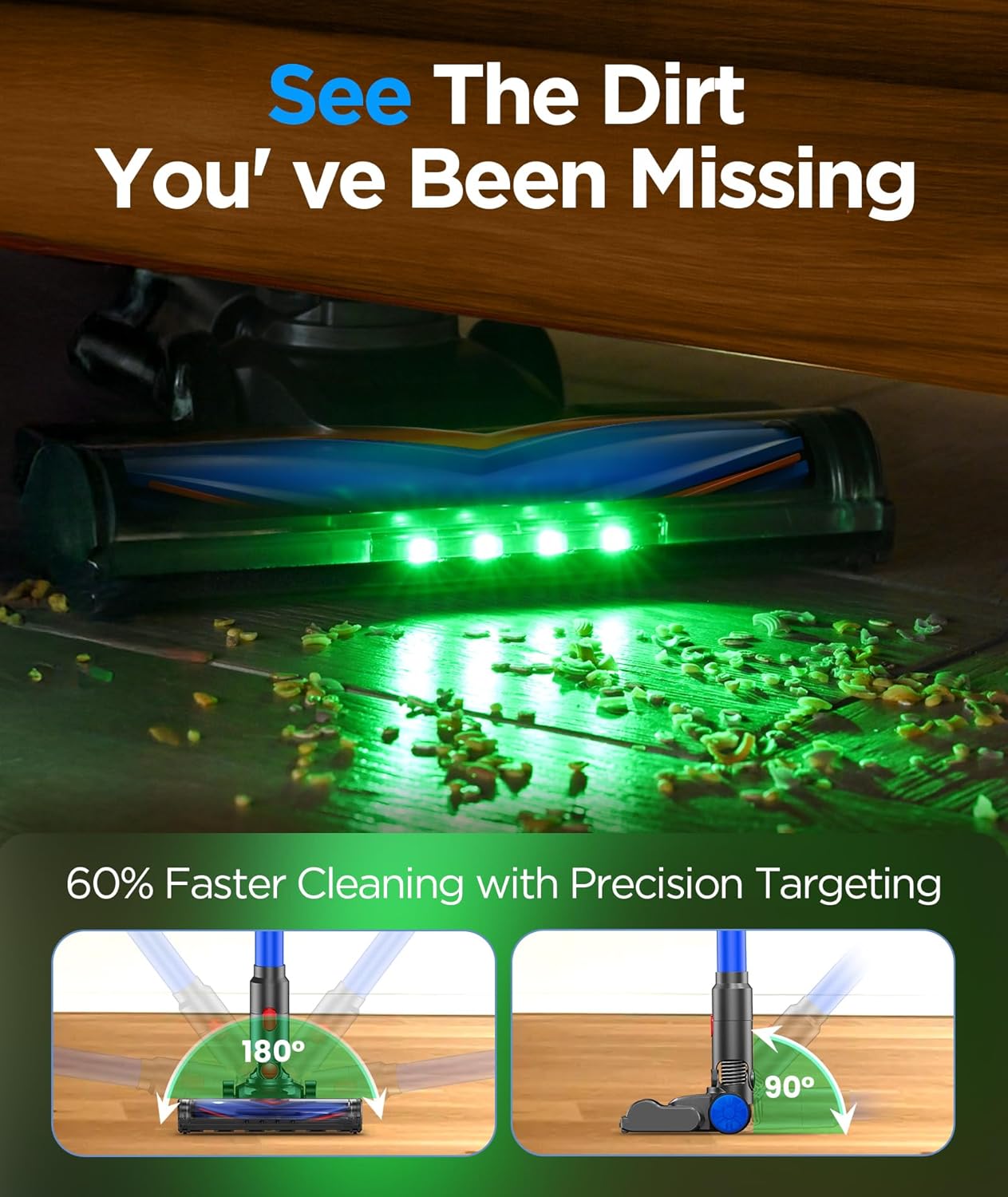 S10 Cordless Vacuum Cleaner, 40KPA/500W/45Mins, LED Display, 8-in-1 Lightweight - View 5