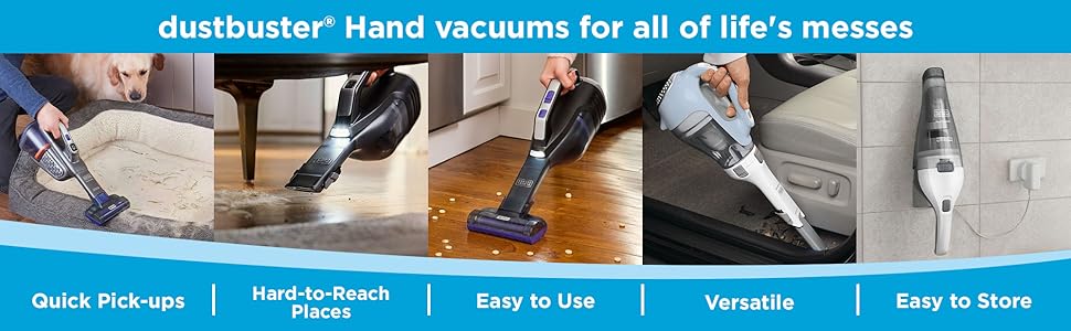 BLACK+DECKER dustbuster AdvancedClean Handheld Vacuum Cordless, Compact Home and Car Vacuum with Crevice Tool, Rotating Nozzle and Charging Station, Large Dust Bowl (CHV1410L) detail 5