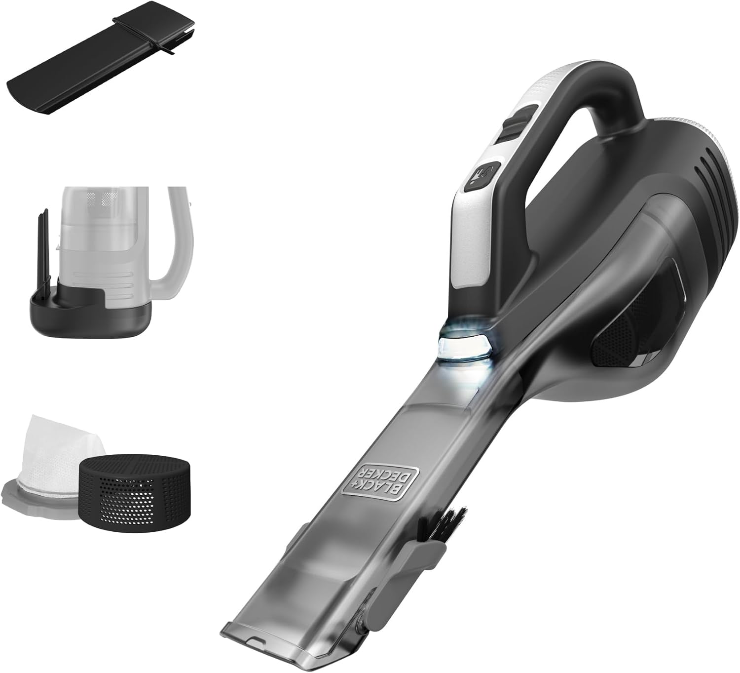 BLACK+DECKER dustbuster AdvancedClean Handheld Vacuum Cordless, Compact Home and Car Vacuum with Crevice Tool, Rotating Nozzle and Charging Station, Large Dust Bowl (CHV1410L) detail 7