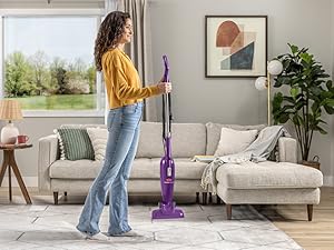 Bissell 2033M Featherweight Stick Lightweight Bagless Vacuum and Electric Broom with Crevice Tool for Hard Floors and Carpets, Black detail 4