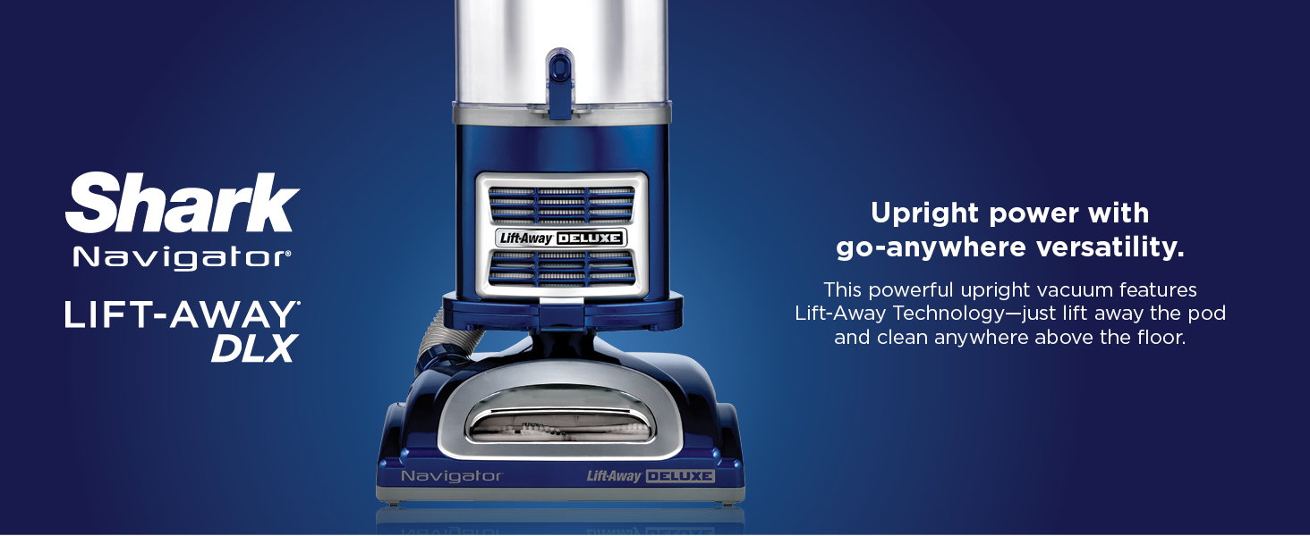 Shark Upright Vacuum, Navigator Lift-Away Deluxe with Large Dust Cup Capacity, HEPA Filter, Swivel Steering, Upholstery Tool & Crevice Tool, Blue, NV360 detail 1