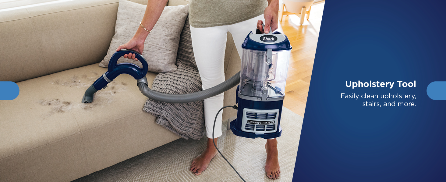 Shark Upright Vacuum, Navigator Lift-Away Deluxe with Large Dust Cup Capacity, HEPA Filter, Swivel Steering, Upholstery Tool & Crevice Tool, Blue, NV360 detail 7