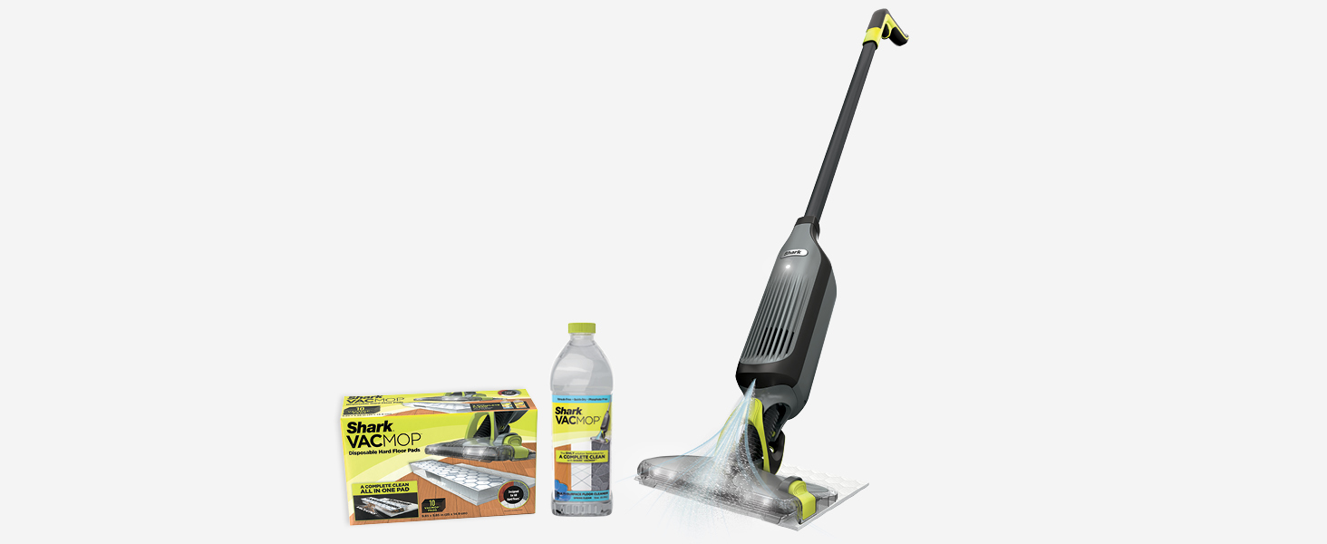 Shark VACMOP Cordless Hard Floor Cleaner, Vacuum and Spray Mop, Powerful Suction, Lightweight, LED Headlights, Includes 4 Disposable Pads, 12oz Multi-Surface Cleaning Solution, Gray, VM252 detail 15
