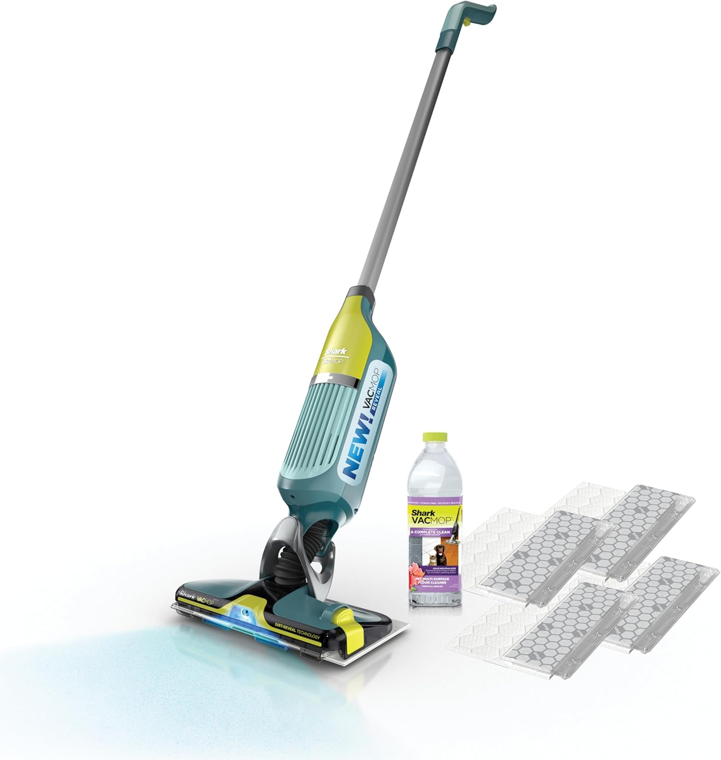 Shark VACMOP Cordless Hard Floor Cleaner, Vacuum and Spray Mop, Powerful Suction, Lightweight, LED Headlights, Includes 4 Disposable Pads, 12oz Multi-Surface Cleaning Solution, Gray, VM252 detail 17