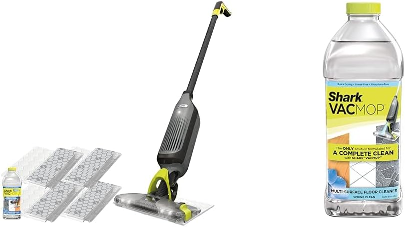 Shark VACMOP Cordless Hard Floor Cleaner, Vacuum and Spray Mop, Powerful Suction, Lightweight, LED Headlights, Includes 4 Disposable Pads, 12oz Multi-Surface Cleaning Solution, Gray, VM252 detail 18