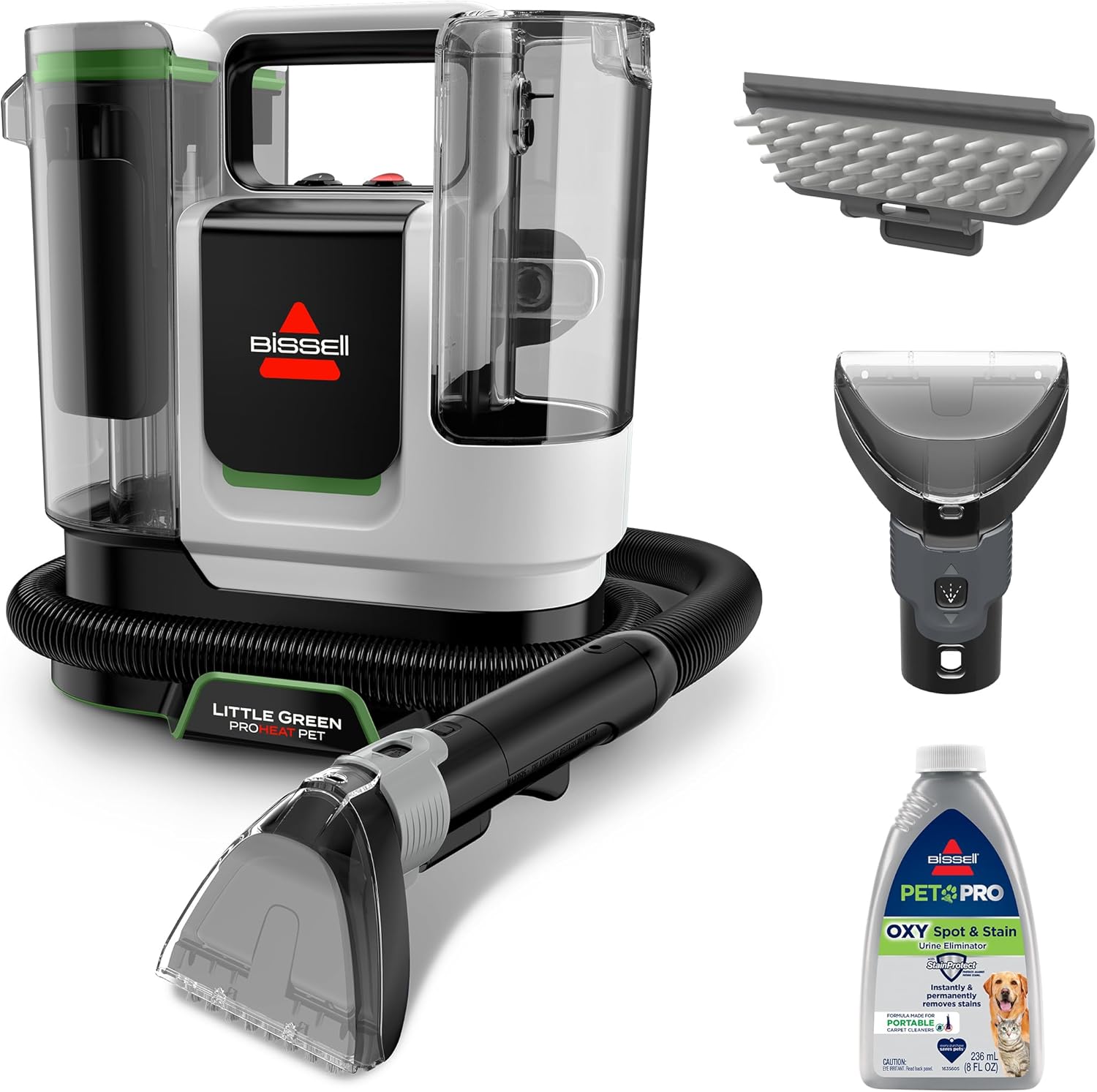 BISSELL® Little Green® Max Pet SmartMix Portable Carpet and Upholstery Deep Cleaner, Car/Auto Detailer, with SmartMix Technology, Self-Cleaning Tough Stain Tool and Pet Hair Removal Tool, 38572 detail 13