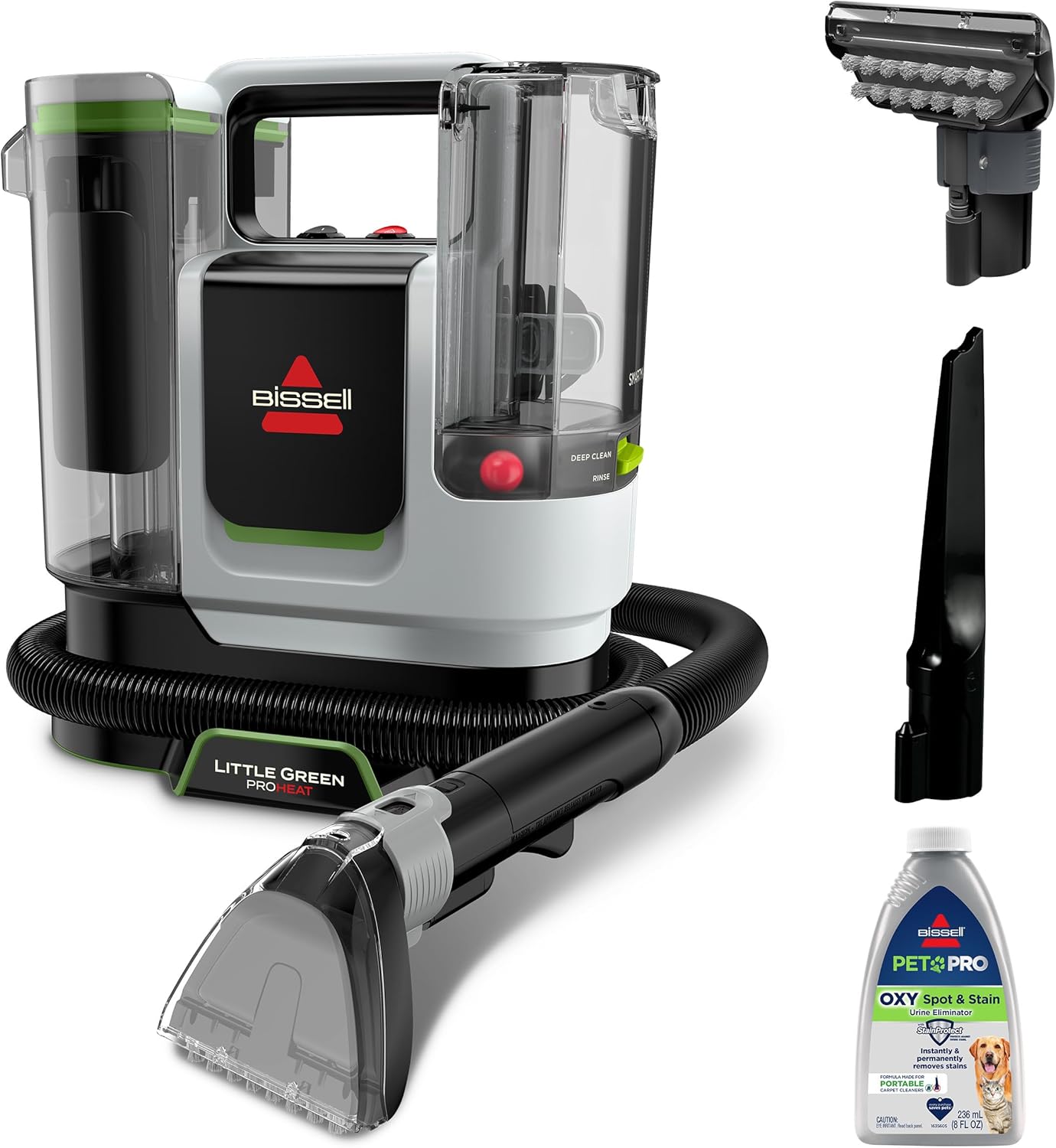BISSELL® Little Green® Max Pet SmartMix Portable Carpet and Upholstery Deep Cleaner, Car/Auto Detailer, with SmartMix Technology, Self-Cleaning Tough Stain Tool and Pet Hair Removal Tool, 38572 detail 16