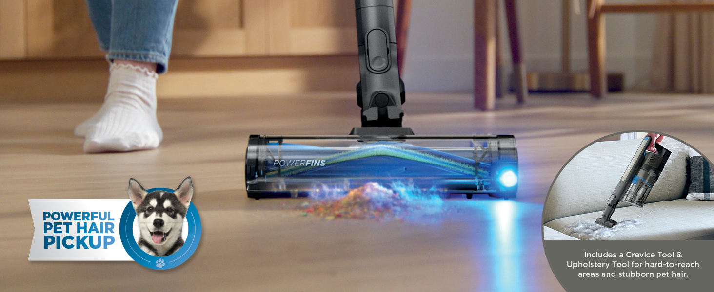 Shark PowerPro Reveal Plus Cordless Vacuum, FloorDetect & Dirt-Reveal Technology, HEPA Filter, Carpet & Hard Floor, Rechargeable, Charcoal, IZ376H detail 1