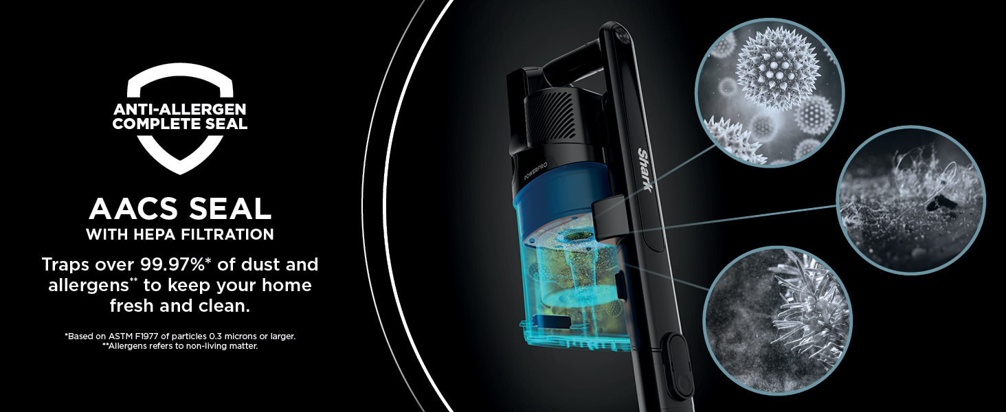 Shark PowerPro Reveal Plus Cordless Vacuum, FloorDetect & Dirt-Reveal Technology, HEPA Filter, Carpet & Hard Floor, Rechargeable, Charcoal, IZ376H detail 6