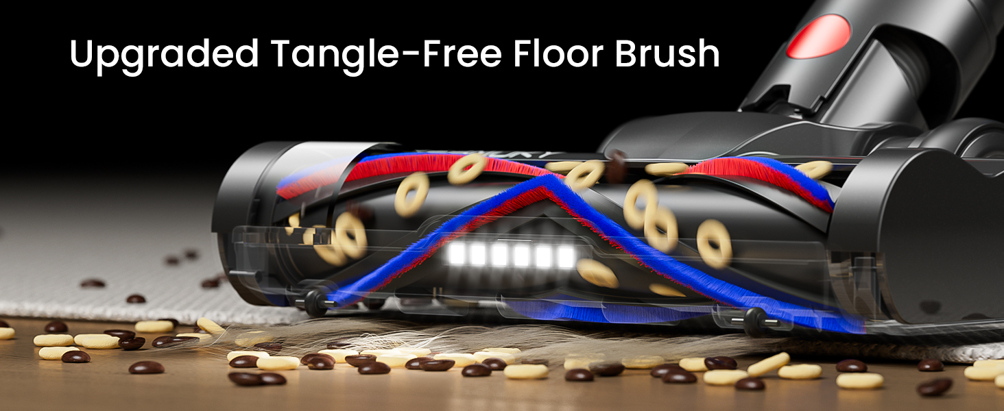 Cordless Vacuum Cleaner, Upgraded 650W 55KPA 70Mins Cordless Stick Vacuum Cleaner with Self-Standing and Touch Screen, Anti-tangle Wireless Vacumm, Vacuum Cleaners for Home/Pet Hair/Carpets/Floors detail 9
