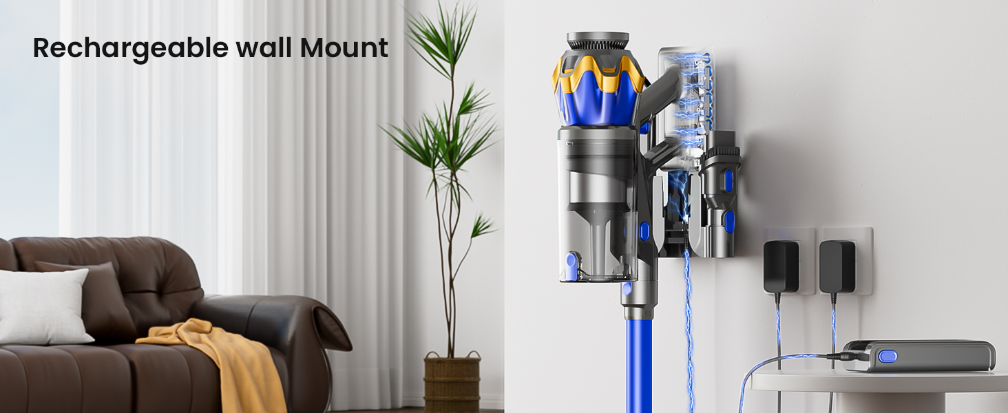 Cordless Vacuum Cleaner, Upgraded 650W 55KPA 70Mins Cordless Stick Vacuum Cleaner with Self-Standing and Touch Screen, Anti-tangle Wireless Vacumm, Vacuum Cleaners for Home/Pet Hair/Carpets/Floors detail 11
