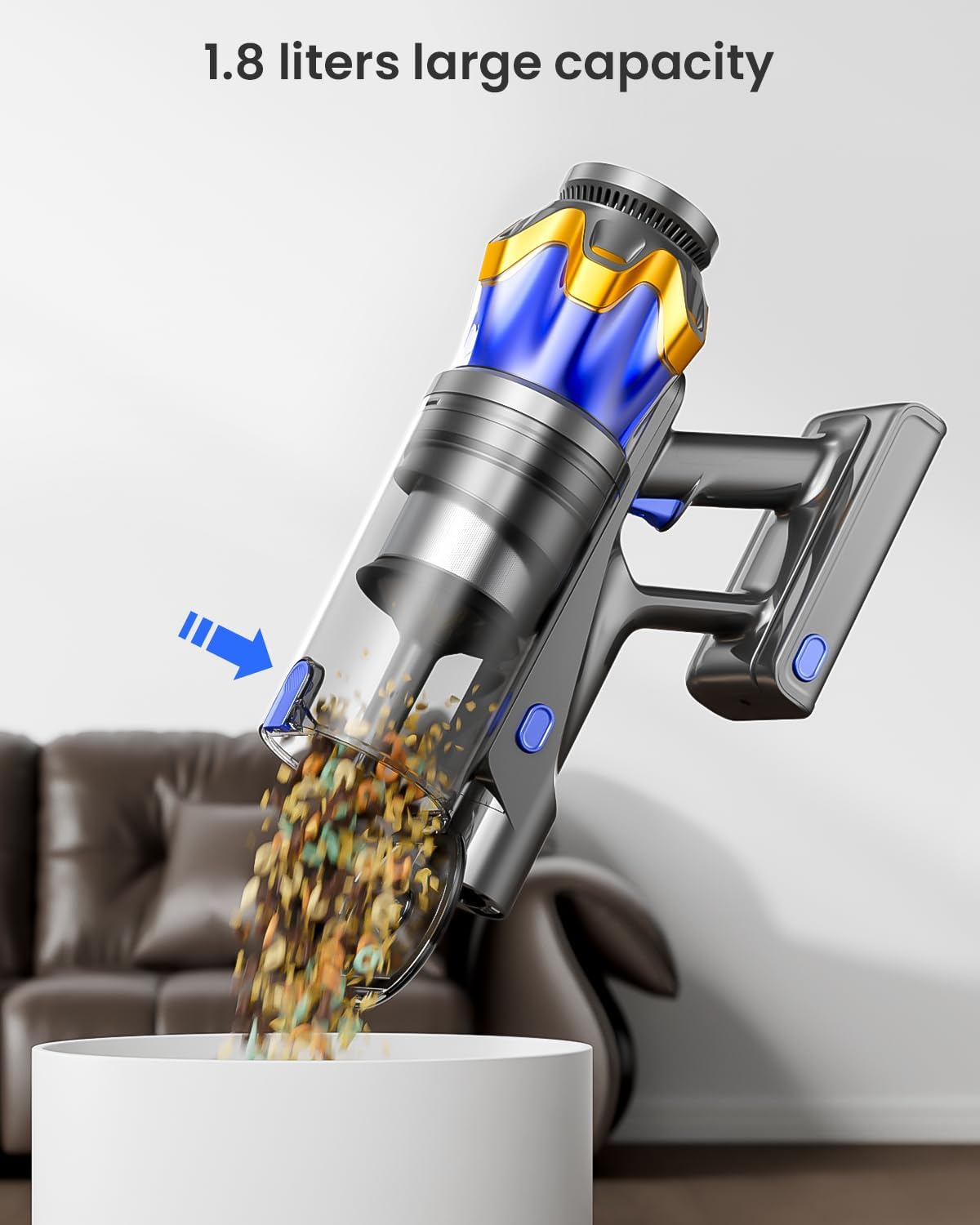 Cordless Vacuum Cleaner, Upgraded 650W 55KPA 70Mins Cordless Stick Vacuum Cleaner with Self-Standing and Touch Screen, Anti-tangle Wireless Vacumm, Vacuum Cleaners for Home/Pet Hair/Carpets/Floors detail 18